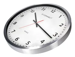 Horloge q-connect murale design actuel grande lisibilité 1 pile aa non fournie diamètre 60cm gris chromé