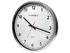 Horloge q-connect murale design actuel grande lisibilité 1 pile aa non fournie diamètre 60cm gris chromé
