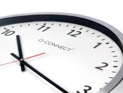 Horloge q-connect murale design actuel grande lisibilité 1 pile aa non fournie diamètre 60cm gris chromé