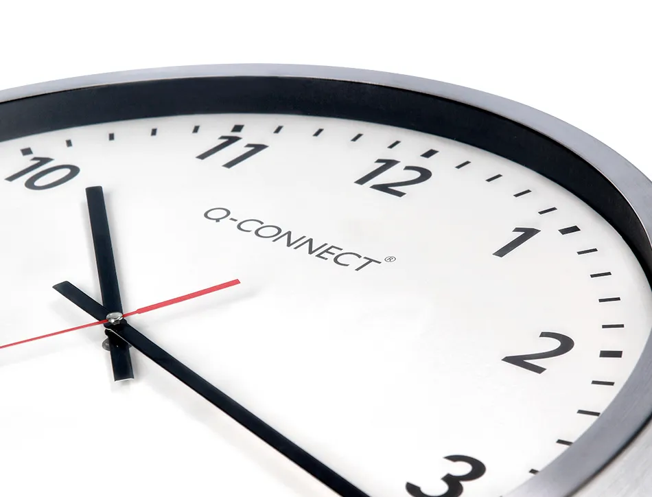 Horloge q-connect murale design actuel grande lisibilité 1 pile aa non fournie diamètre 60cm gris chromé