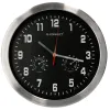 Horloge q-connect murale metallique mouvement silencieux diametre 35 cm coloris noir