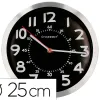 Horloge q-connect murale metallique mouvement silencieux diametre 25 cm coloris chrome