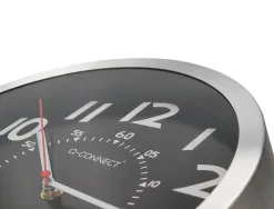Horloge q-connect murale metallique mouvement silencieux diametre 25 cm coloris chrome