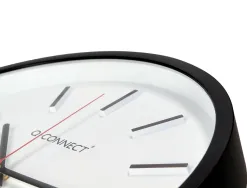 Horloge q-connect murale plastique diametre 34,4cm silencieux coloris noir
