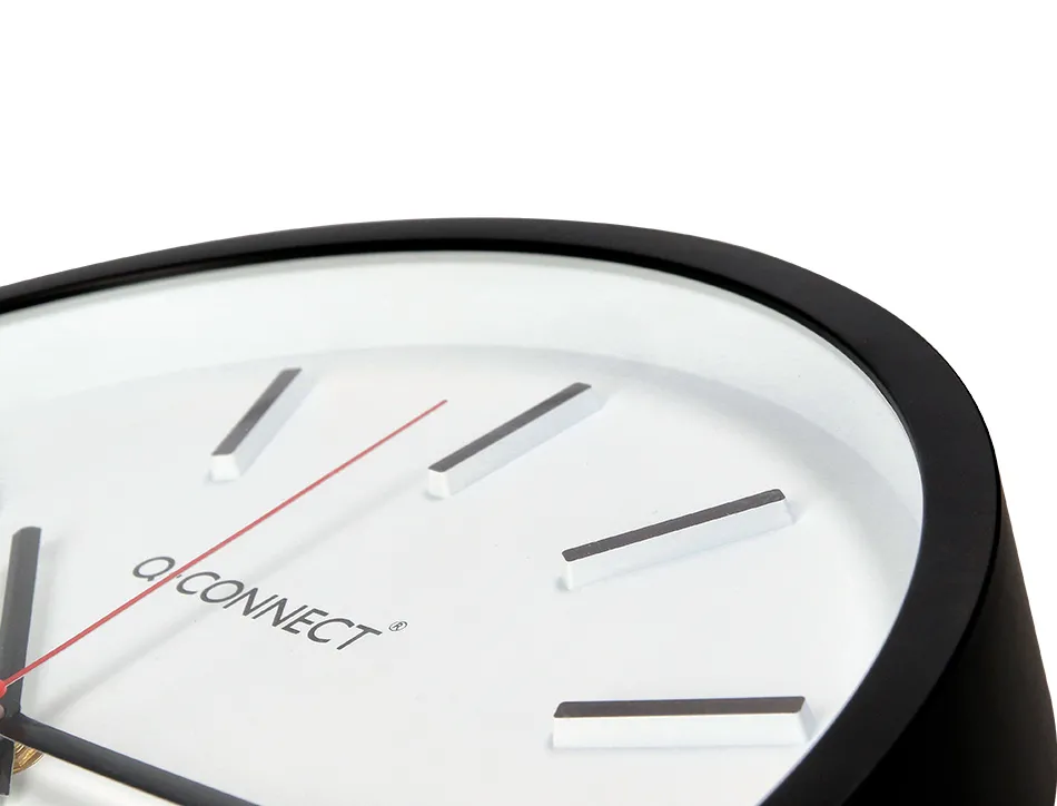 Horloge q-connect murale plastique diametre 34,4cm silencieux coloris noir
