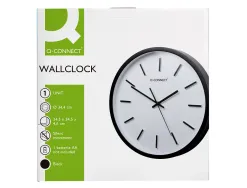 Horloge q-connect murale plastique diametre 34,4cm silencieux coloris noir