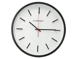 Horloge q-connect murale plastique diametre 34,4cm silencieux coloris noir