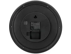 Horloge q-connect murale plastique design actuel numéros noirs fond blanc 1 pile aa non fournie diamètre 30cm noir