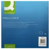 Horloge q-connect murale plastique design actuel numéros noirs fond blanc 1 pile aa non fournie diamètre 34cm noir