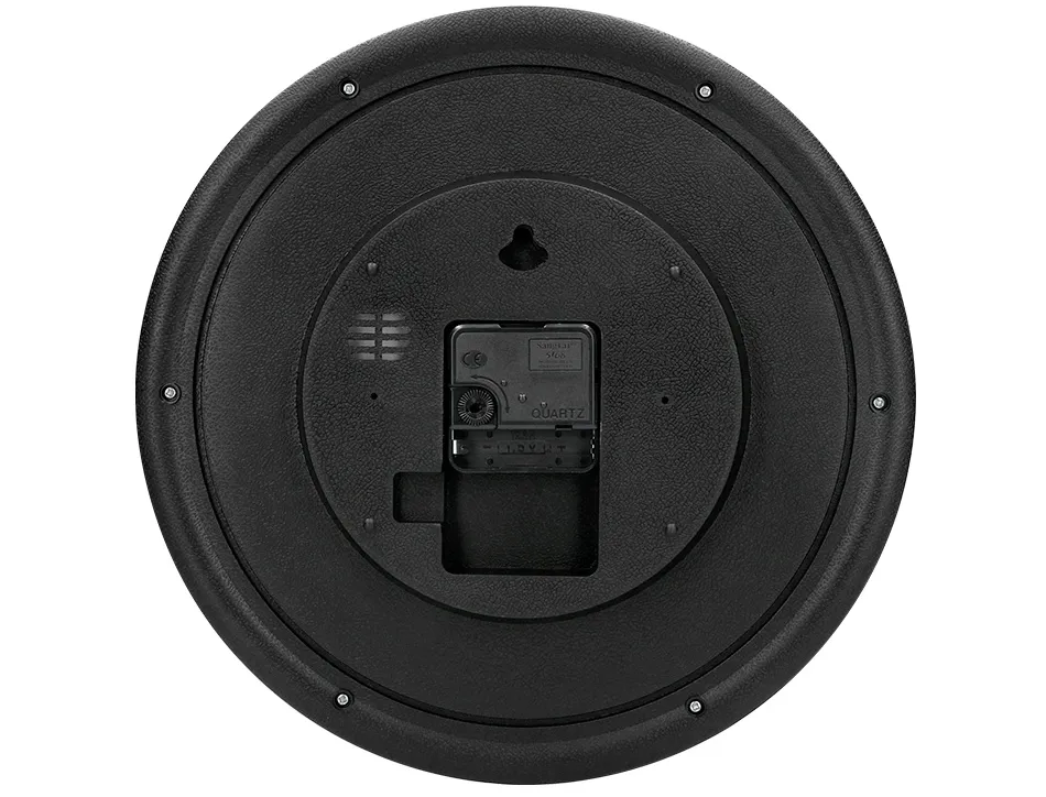 Horloge q-connect murale plastique design actuel numéros noirs fond blanc 1 pile aa non fournie diamètre 30cm blanc