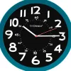 Horloge q-connect murale plastique design moderne couleur vive 1 pile aa non fournie diamètre 30cm bleu