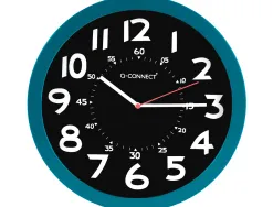 Horloge q-connect murale plastique design moderne couleur vive 1 pile aa non fournie diamètre 30cm bleu