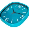 Horloge q-connect murale plastique mouvement silencieux diametre 30 cm coloris bleu