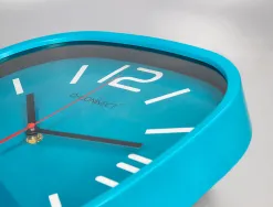 Horloge q-connect murale plastique mouvement silencieux diametre 30 cm coloris bleu