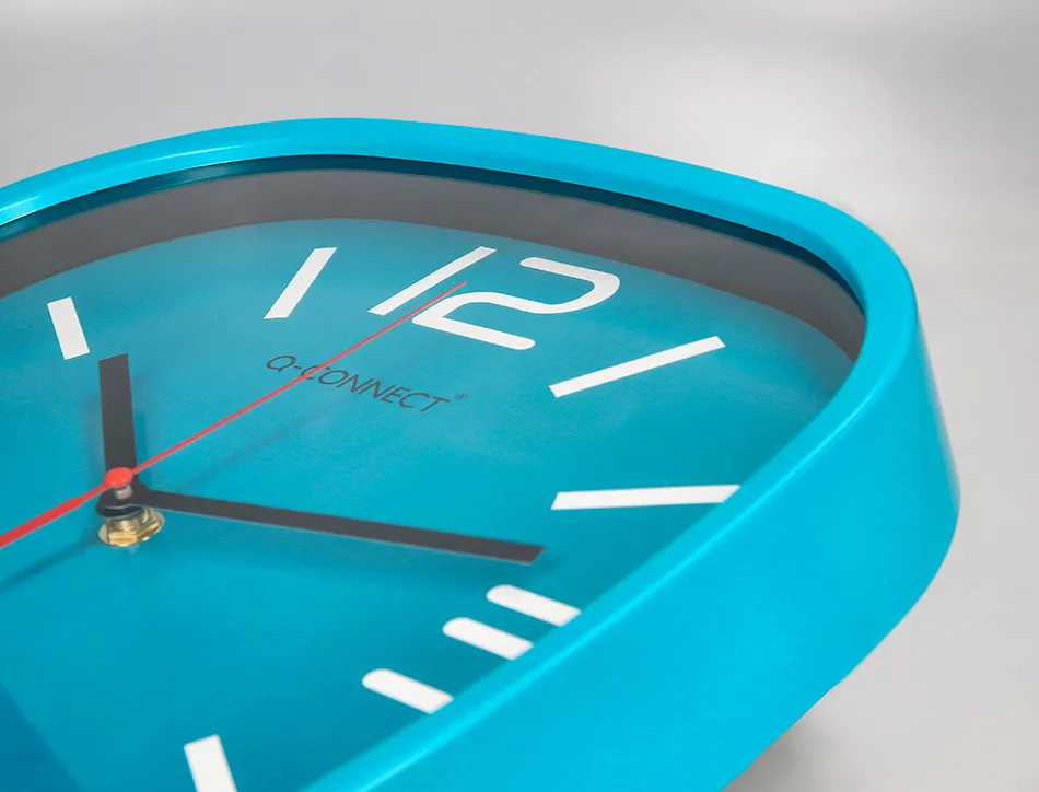 Horloge q-connect murale plastique mouvement silencieux diametre 30 cm coloris bleu
