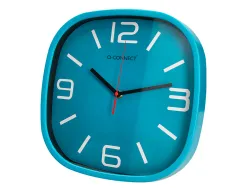 Horloge q-connect murale plastique mouvement silencieux diametre 30 cm coloris bleu