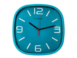 Horloge q-connect murale plastique mouvement silencieux diametre 30 cm coloris bleu