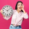 Horloge q-connect murale plastique design actuel numéros noirs fond blanc 1 pile aa non fournie diamètre 34cm chromé