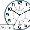 Horloge unilux pop quartz haute précision silencieuse pile 1,5v aa fournie diamètre 28cm lisibilité 30m bleu