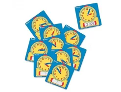 Horloges polypro learning resources petites horloges analogique et numerique effacable 11x11 cm lot de 10