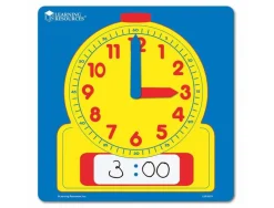 Horloges polypro learning resources grande horloge analogique et numerique effacable 30x30 cm
