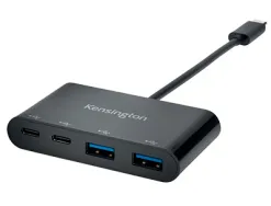 Hub chargeur kensington ch1000 4 ports usb 3.1 2 usb-a et 2 usb-c vitesse transfert 5gb/s installation