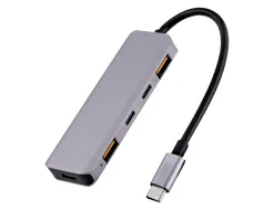 Hub t'nb iclick 5 en 1 2 usb-c 2 usb-a 1 usb-c power delivery 100w coloris aluminium