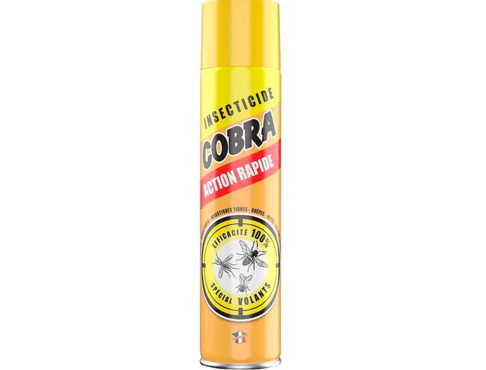 Insecticide cobra insectes volants efficacité immédiate longue durée aérosol 750ml