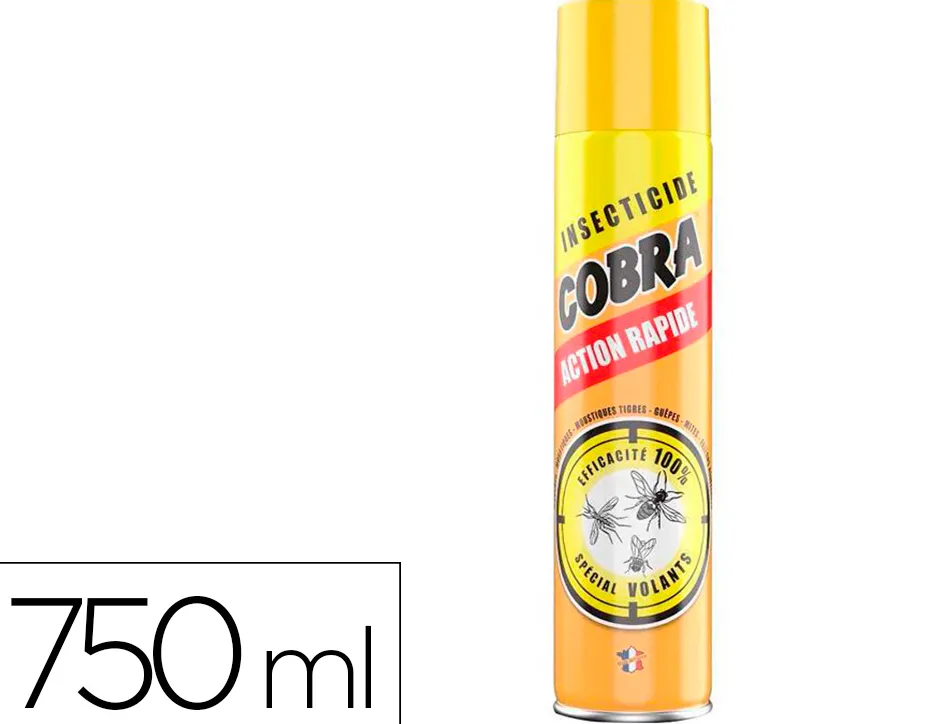 Insecticide cobra insectes volants efficacité immédiate longue durée aérosol 750ml