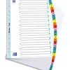 Intercalaire elba mylar carton fort 170g alphabétique 26 touches a-z a4 onglets recto/verso coloris assortis