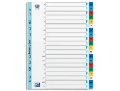 Intercalaire elba polypropylène 12/100e alphabétique 20 touches a4 page garde personnalisable coloris assortis