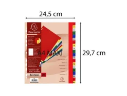 Intercalaire exacompta a4+ alphabethique a-z pp 20 onglets index + coloris assortis