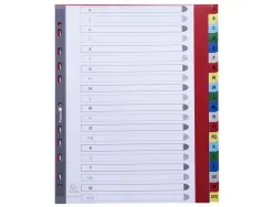 Intercalaire exacompta a4+ alphabethique a-z pp 20 onglets index + coloris assortis