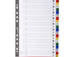 Intercalaire exacompta a4 alphabethique a-z pp 20 onglets index + coloris assortis