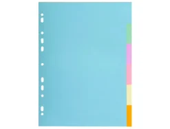 Intercalaire exacompta carte forte recyclee 170gr 17x22cm 6 positions coloris pastel