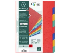 Intercalaire exacompta carte lustrée résistante 225g 8 touches a4 coloris assortis