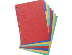Intercalaire exacompta carte lustrée résistante 225g 8 touches a4 coloris assortis
