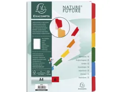 Intercalaire exacompta carte blanche 160g 6 positions a4 onglets couleur renforcés