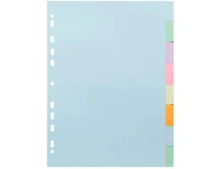 Intercalaire exacompta carte forte 170gr a4 8 positions coloris pastel