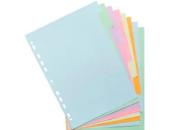 Intercalaire exacompta carte forte 170gr a4 8 positions coloris pastel