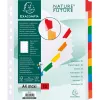Intercalaire exacompta carte blanche 160g 12 positions a4+ carte onglets couleur renforcés