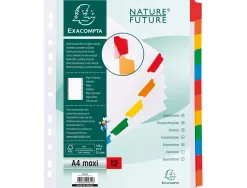Intercalaire exacompta carte blanche 160g 12 positions a4+ carte onglets couleur renforcés