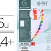 Intercalaire exacompta carte blanche 160g 6 positions a4+ onglets couleur renforcés