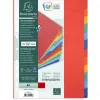 Intercalaire exacompta carte lustree 225gr a4 12 positions coloris assortis