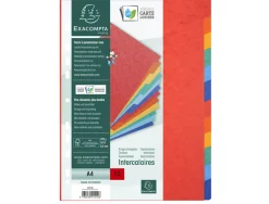 Intercalaire exacompta carte lustree 225gr a4 12 positions coloris assortis