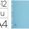 Intercalaire exacompta forever carte recyclée 170g 12 touches a4 teintes pastel
