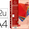 Intercalaire exacompta polypropylène 20/100e 12 touches a4+ personnalisable avec pochettes étiquettes coloris assortis