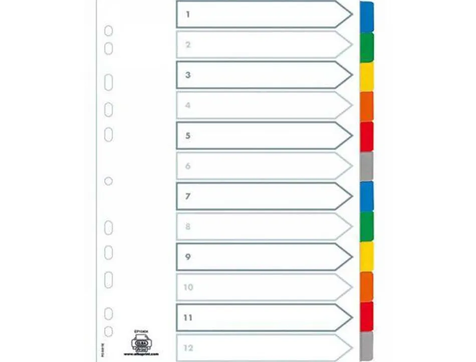 Intercalaire mensuel elba · carte · format a4 · 12 touches