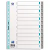Intercalaire oxford polypropylène souple gris 12 positions a4 210x297mm désignation mensuel onglets bicolores