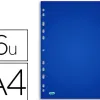 Intercalaire oxford polypropylène color life 6 positions a4 210x297mm réutilisable perforation indéchirable translucide